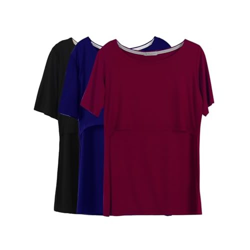 Smallshow Women's Maternity Nursing Tops Short Sleeve Breastfeeding Clothes