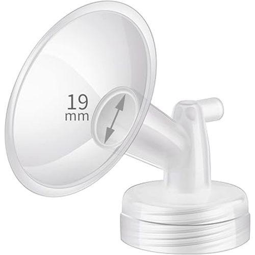 19mm Flange Compatible with Spectra/Motif Luna/Amada MYA Breastpumps Replacement to Pump Parts and Flanges/Shields. Compatible with Spectra S1/S2/9 Plus Parts and Spectra Accessories Clear