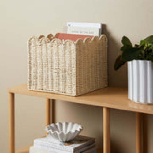 Scalloped Cube Basket - Stylish Storage Solution