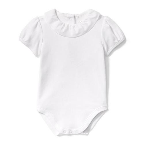 Baby White Ruffle Collar Bodysuit by Janie and Jack