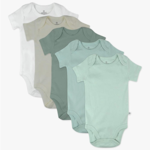 Amazon.com: HonestBaby Organic Cotton Short Sleeve Onesies Bodysuits Multi Pack, 5-Pack Sage Ombre, 0-3 Months : Clothing, Shoes & Jewelry