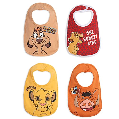 Disney Lion King Pumbaa Timon Simba 4 Pack Bibs One Size