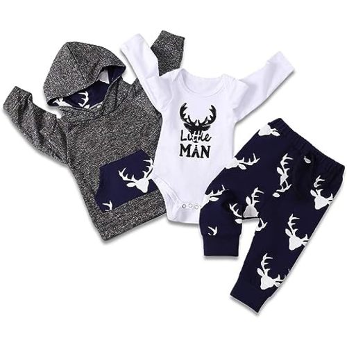 Toddler Baby Boys Clothes Pant Set Long Sleeve Hoodie Tops and Pants Set Autumn Sweatsuit