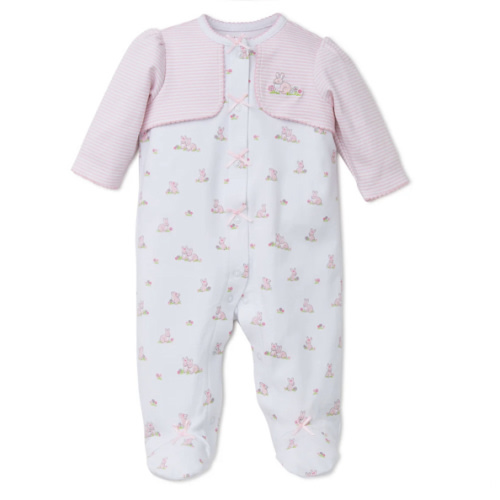 Baby Bunnies Footed One-Piece And Hat