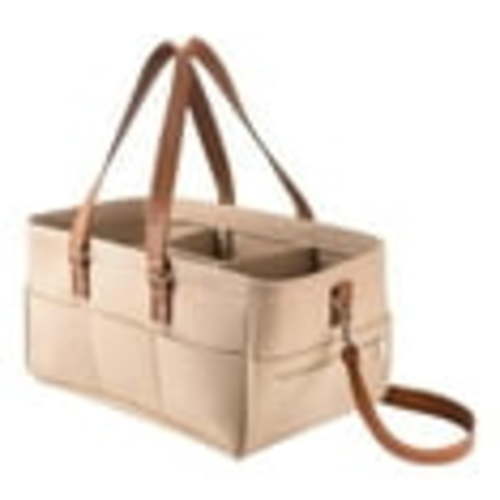Diaper Caddy Organizer – Foldable Rectangular Baby Basket with Adjustable Dividers, Sturdy Handle, Portable, Perfect for Nursery, Car, Baby Shower Gifts