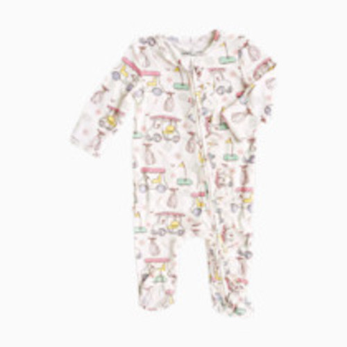 Caden Lane Ruffle Zipper Footie - Country Club Cuties, 3-6 M