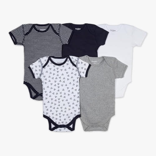 Burt's Bees Baby Unisex Baby Bodysuits, 5-pack Short & Long Sleeve One-pieces, 100% Organic Cotton Bodysuit