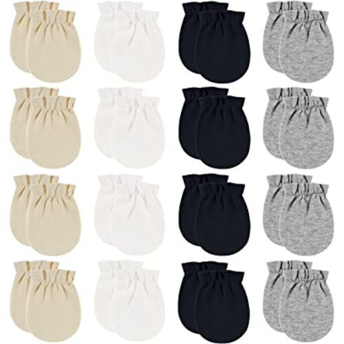 ONESING 16-20 Pairs Baby Mittens Newborn Mittens No Scratch 0-6 Months Warm Mittens for Newborn Baby Boys Girls