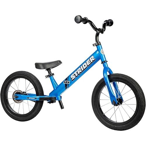 Strider 14x, Balance Bike for Kids 3 to 6 Years - Includes Kid-Size Grips, Padded Seat, Performance Footrest & All-Purpose Tires - Easy Assembly & Adjustments