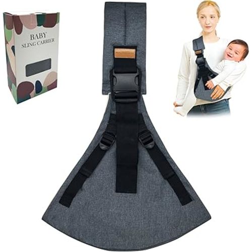 Baby Sling Carrier,Toddler Carrier with 4 Adjustable Straps, 2025 New Baby Carrier Newborn to Toddler,Portable Lightweight Non-Slip Hip Seat Carrier 10-30lbs(Grey)