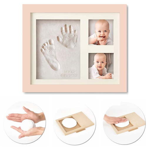 Baby Hand And Fooint Photo Frame Clay Impression Set With Mold Children Memorial Souvenir Growth Souvenir 0-6 Years Old Birth Sign
