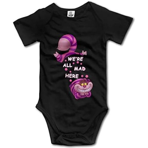 We Are All Mad Here Cheshire Cat Cute Infant Bodysuit Romper, 18-24 Months, Black