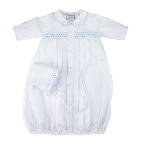 Boys Dot Embroidered Take Me Home Gown with Hat I Feltman Brothers