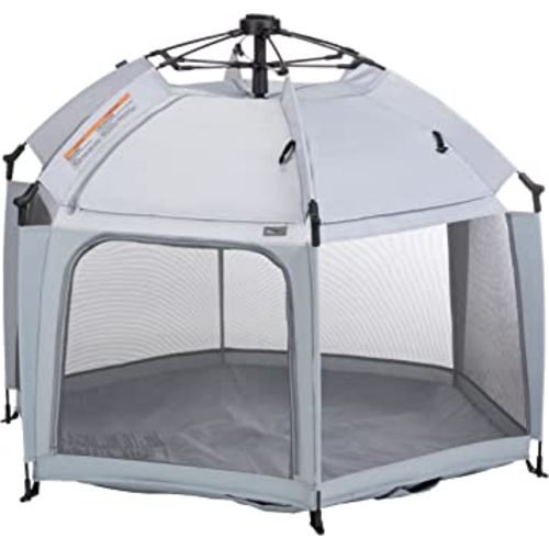 Safety 1st InstaPop Dome Play Yard, Compact design makes it easy to pop open and closed, High Street