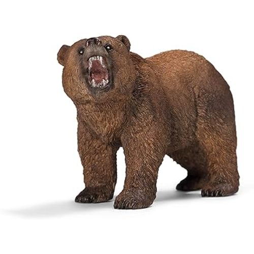 Schleich Wild Life Realistic Grizzly Bear Figurine - Hand-Painted and Detailed Animal Figure for Kids, Perfect Toy for Fun and Imaginative Adventures, Gift for Boys and Girls Ages 3+ , 2.6 inch