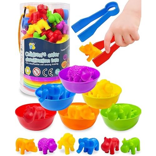 Counting Animals Montessori Toys for 3 4 5 Years Old Boys Girls, Preschool Learning Activities Kindergarten Educational Sensory Toys Gifts for Kids Toddlers