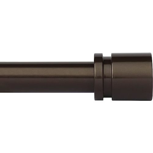 Byondeth Curtain Rods for Windows 16 to 88 Inches Adjustable Length 1 Inch Diameter Window Curtain Rod with Aluminium End Cap, Antique Bronze