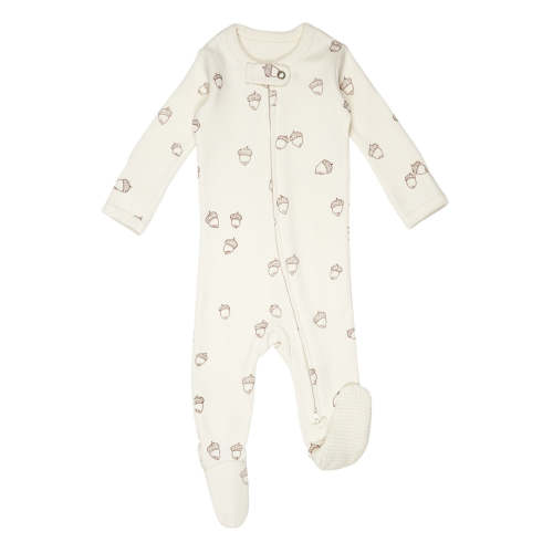 Buttercream Acorn | Organic Zipper Footie – L'ovedbaby