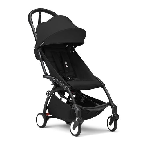 Stokke YOYO3 Stroller from 6 Months - Includes Black Frame, Seat Cushion & Canopy - Folds in & Out in a Flash - Light & Compact - Carry-On Compatible