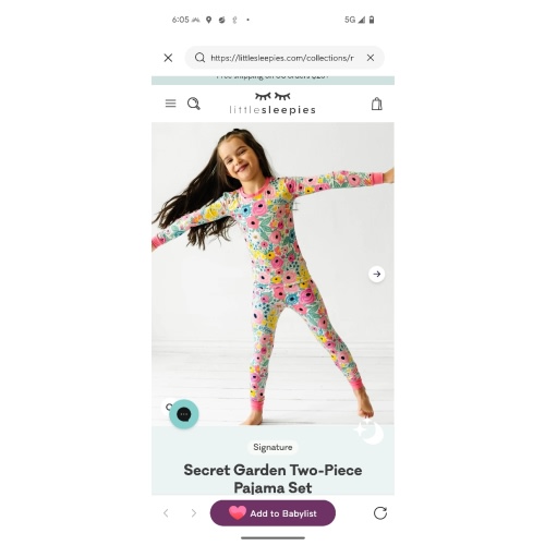 Secret Garden Two-Piece Pajama Set - Little Sleepies