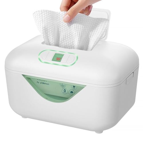 Baby Wipe Warmer, Protable Wipes Warmer Dispenser for Newborns with 4000mAh Battery 4-Temp Fast Heating Colored Night Light Large Capacity Indoor/Outdoor Nursery Essentials