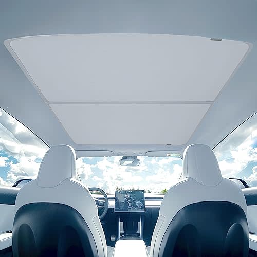 Tesla Model Y Sunshade Roof, Magshade for Model Y to Block UV and Keep Cooling, Magnetical Foldable Sunshade for Glass Roof 2024 2023 2022 2021