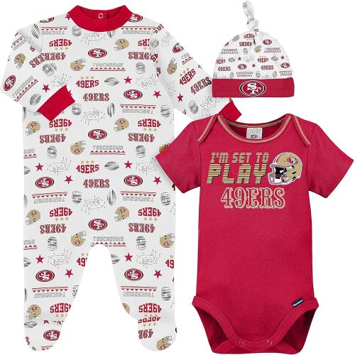 Gerber NFL Baby Boys' 3-Piece Bodysuit, Sleep 'n Play, & Cap Set