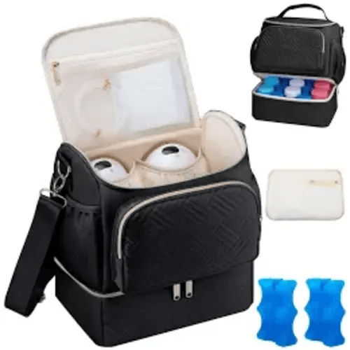 Wearable Breast Pump Bag with Cooler Compartment Fits for Willow/Elvie/Momcozy M5/S12 Pro/Medela, Breast Milk Travel Tote Bag with Ice Pack - Google Search