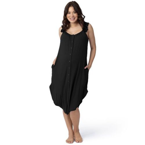 Kindred Bravely - Ruffle Strap Labor & Delivery Gown XL/XXL - Black