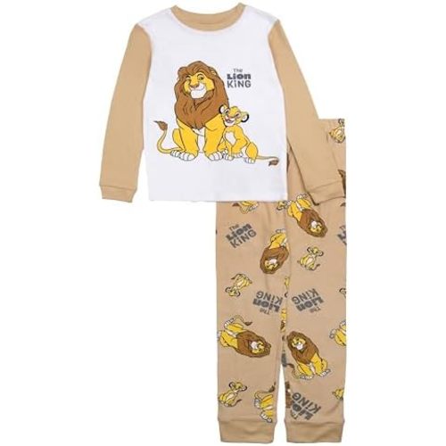 Disney Boys' 2-Piece Snug-fit Cotton Holiday Pajama Set, Soft & Cute for Kids