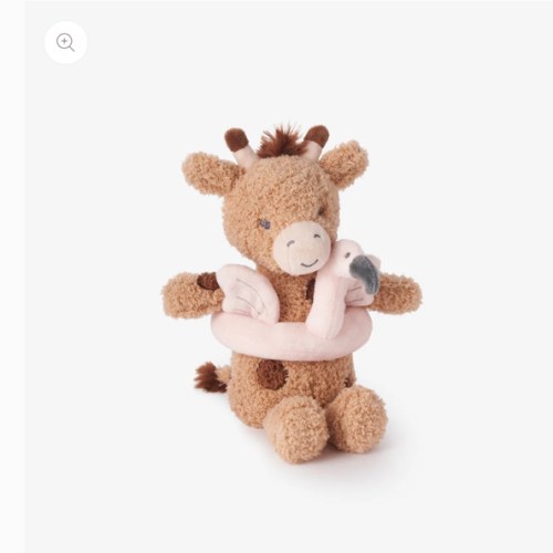 Giraffe Plush Toy with Flamingo Floaty Rattle – Elegant Baby