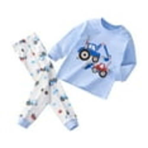 Little Sleepwear Pajamas Cars Pajamas for Boys Toddler Girls Soft Bamboo Baby Pajamas Long Sleeve Tops and Pants 2 Piece Spring Fall Outfit Lounge Set Sky Blue 3-6 Months