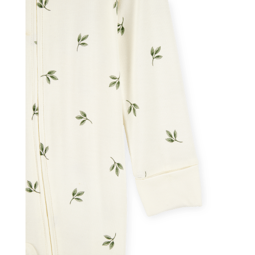 Baby Leaf Print Pajamas - (Ivory — 6M)
