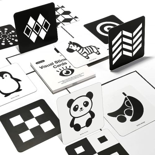 High Contrast Baby Flashcards, Newborn Brain Development Toys, Visual Stimulation Learning Activity Cards