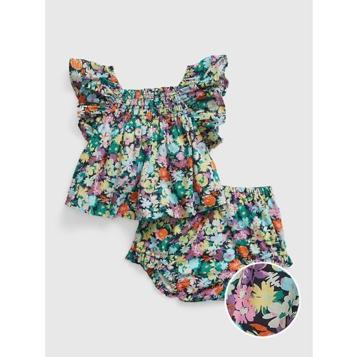 Baby Smocked Floral Outfit Set in ditsy floral