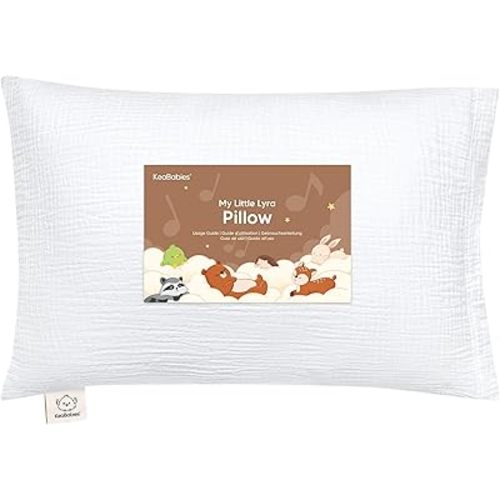 KeaBabies Toddler Pillow with Pillowcase,13x18 Soft Breathable (Soft White)