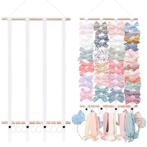 OAOLEER Hair Bow Holder Organizer for Girls,Hair Clips Headband Organizer Storage Wall Hanging Home Decor for Girls Room