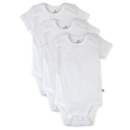 Honest Baby Clothing Organic Cotton Bodysuits 3 Pack, Short Sleeve, Preemie-24 Months