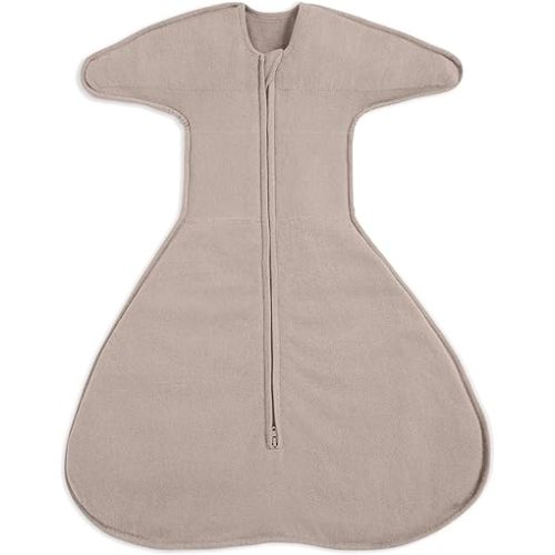 HALO Sleepsack SwaddleStretch, Arms Up or Extended Arms, Newborn Baby Swaddle, 0 – 3 Months, 0.5 TOG, Mushroom