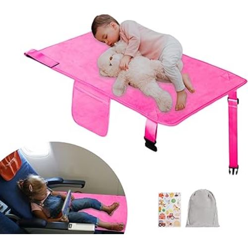 Toddler Airplane Bed, Portable Kids Travel Essentials, Soft Airplane Seat Extender for Kids 1-4, Foot Rest for Flights