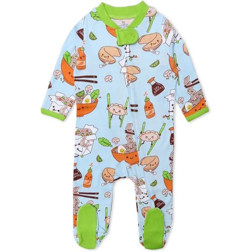 HonestBaby Sleep & Play Footed One-piece Pajama Sleeper 100% Organic Cotton, Baby Boys