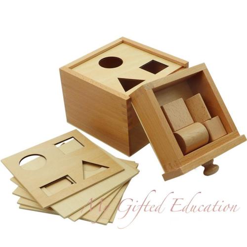 Montessori Object Permanence Imbucare Box 7 Wooden Shape - Etsy