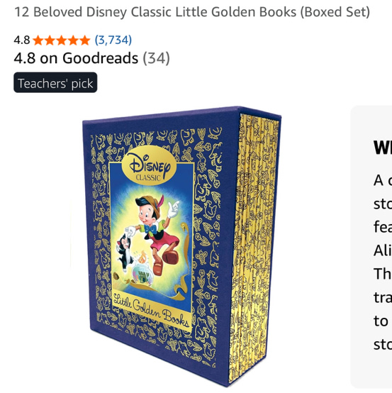 12 Beloved Disney Classic Little Golden Books (Boxed Set)