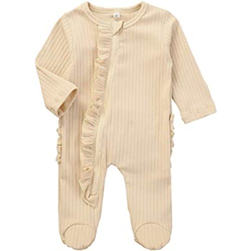 Kuriozud Newborn Baby Girl Boy Footie Romper One Piece Jumpsuit Sleeper Infant Clothes