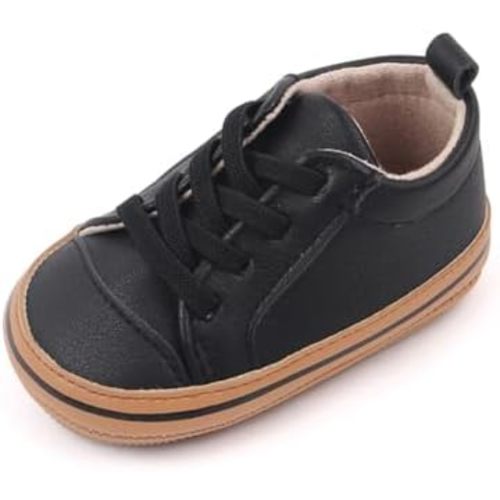 Baby Loafers Soft PU Leather First Walkers Slip-On Shoes for Boys & Girls Breathable Comfortable Sole Infant Shoes 0-18 Months Khaki
