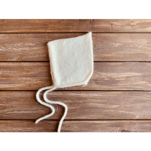Baby alpaca Pixie Bonnet - Cream - 6-9mo