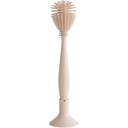 mushie Baby Bottle Brush | Soft Silicone with Suction Base (Shifting Sand)