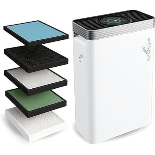 PURO²XYGEN Smart Air Purifiers For Home - Large Room Up to 2700 Sq Ft, H13 HEPA Filter, 4-Stage Filtration, WiFi App, Quiet Operation - For Smoke, Pollen, Pet Hair, Dust, Bad Smells - Office, Bedroom
