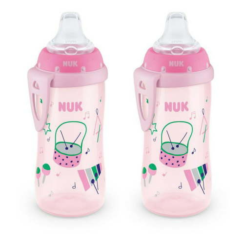 NUK Active Soft Spout Sippy Cup, 10 oz, 2 Pack, 8+ Months, Girl