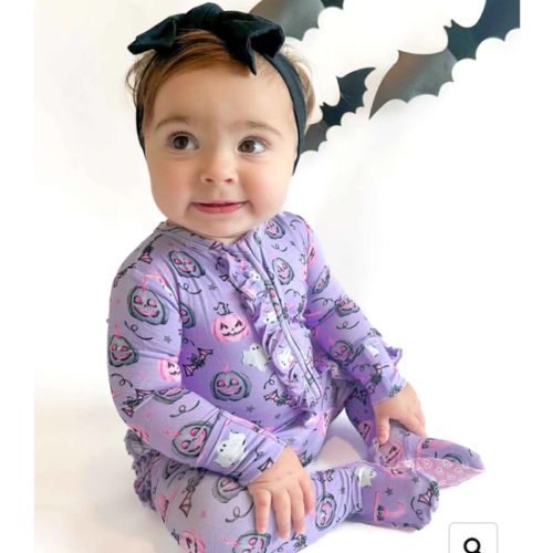 Audrey Ruffled Zippered Footie